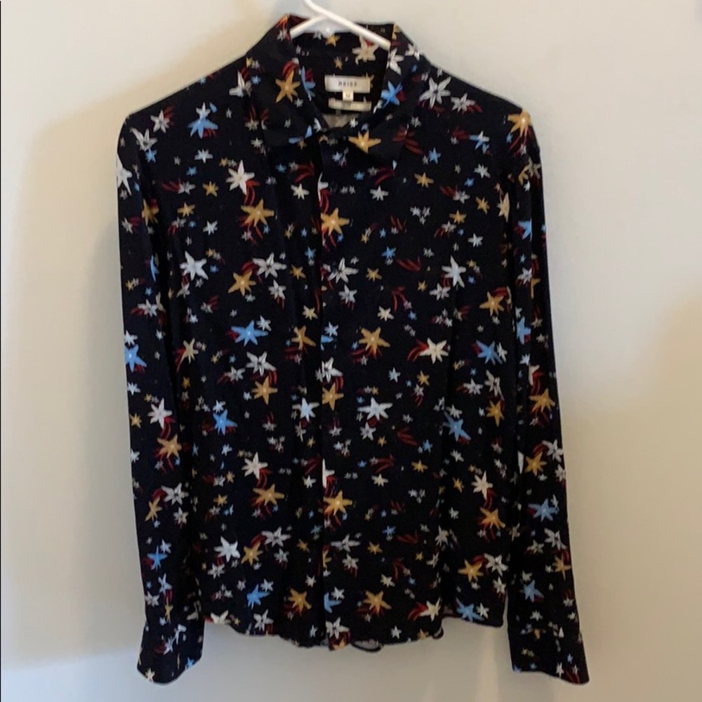 REISS  flowered button down shirt